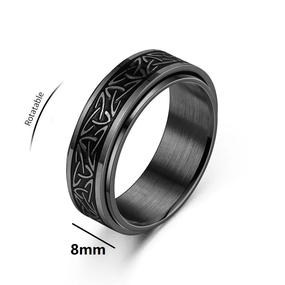 Viking Spinner Ring – Stainless Steel Anxiety Relief Ring with Celtic Knot Design