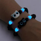 Glow-in-the-Dark Kitten Charm Bracelet for Women