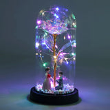 Eternal Rose in Glass Dome - Illuminated Galaxy Flower with Butterfly for Mothers Day