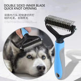 Dual-Sided Pet Deshedding Brush - Stainless Steel Dog & Cat Grooming Tool for All Coat Types