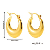 Gold-Plated Stainless Steel Geometric Hoop Earrings – Waterproof & Tarnish-Resistant