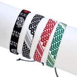 Pulsera con dijes geométricos para mujer: elegante cadena de cuerda de algodón con cierre de palanca