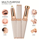 2-in-1 Rechargeable Nose, Ear, and Eyebrow Hair Trimmer with LED Light