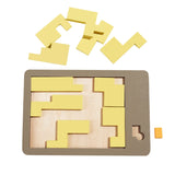 Wooden Geometric Puzzle Set - Brain Teaser IQ Game for Kids & Adults