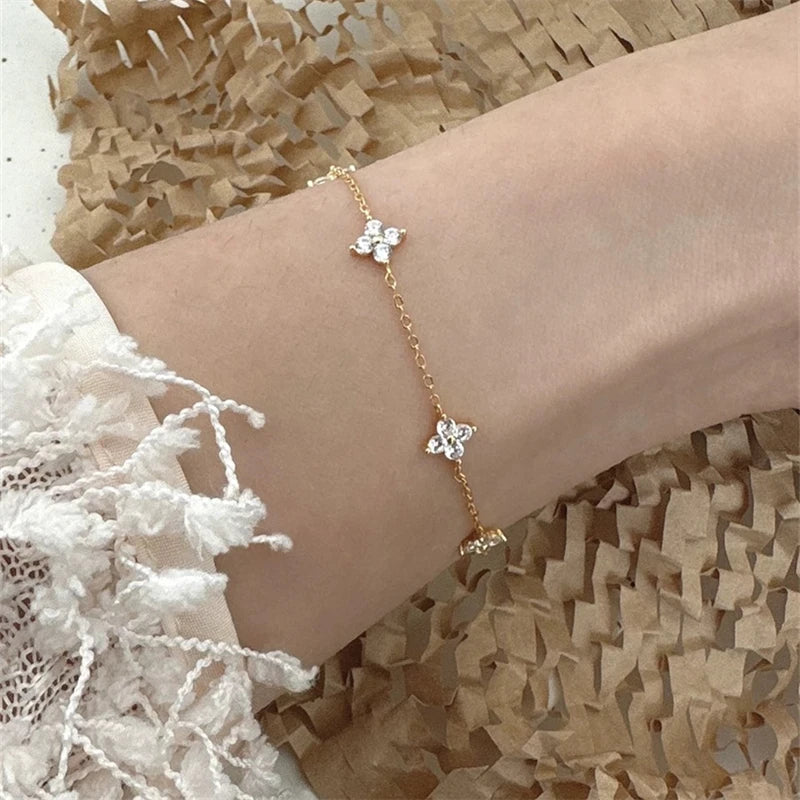 Trendy Crystal Cuff Bracelet for Women – Geometric Stainless Steel Jewelry