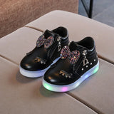 Kids' LED Light-Up Sneakers with Rhinestones - Anti-Slip Casual Shoes for Boys & Girls