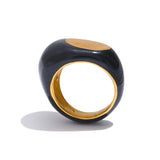 Anillo geométrico de acero inoxidable bañado en oro de 18 quilates: joyería minimalista de moda para mujeres