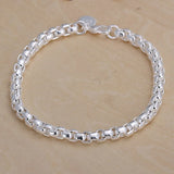 Pulsera con dijes de plata de ley 925: diseño geométrico clásico para ocasiones especiales, bodas y unisex