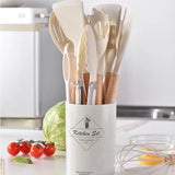 Juego de utensilios de cocina de silicona de grado alimenticio de 12 piezas: antiadherentes y resistentes al calor