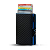 Slim RFID Blocking PU Leather Wallet – Minimalist Pop-Up Card Holder for Men & Women