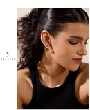 Pendientes de aro de acero inoxidable de moda: elegantes joyas bañadas en oro para mujer