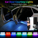 USB-C Rechargeable Car Door Welcome Lights with 7 Colors & Magnetic Mount