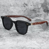 MOONBIFFY Retro Wood Grain Polarized Sunglasses – Trendy UV400 Eyewear for Men & Women