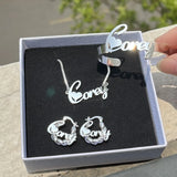 Personalized Jewelry Set - Custom Name Necklace, Bangles & Hoop Earrings