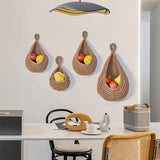 Cesta colgante de pared tejida a mano: almacenamiento elegante para la cocina y el hogar