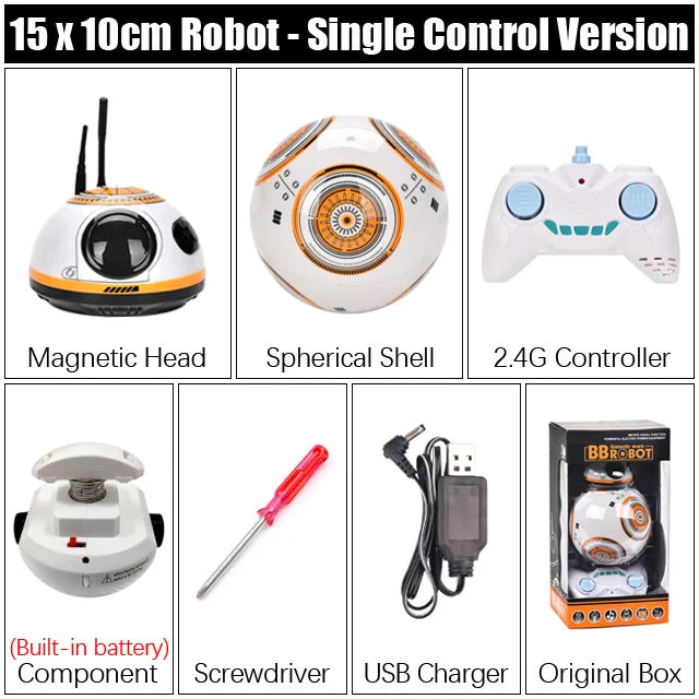 Gesture-Controlled Remote Robot Ball – 360° Rotation, Lights, Sounds & Programmable Features