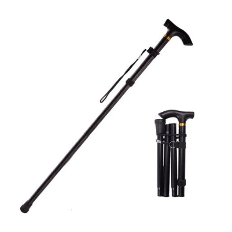 Foldable Walking Cane with T-Handle – Lightweight Aluminum Support Stick for Hiking & Travel