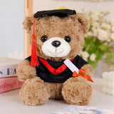 25cm Graduation Bear Plush Toy – Cute Doctor Teddy with Christmas Hat