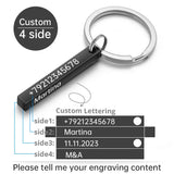 Personalized Engraved Keychain – Custom Stainless Steel Square Pendant Keyring