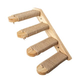 Wall-Mounted Cat Tree with Scratching Post & Hammock - Space-Saving Climbing Furniture
