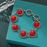 Boho Pearl Beaded Charm Bracelet for Women – Adjustable Vintage Style Jewelry
