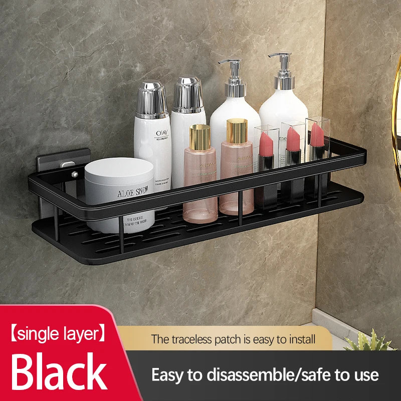 Estante de almacenamiento para baño de acero inoxidable: organizador de pared resistente a la oxidación