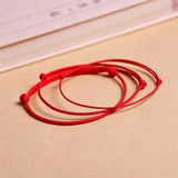 Handmade Red Lucky Knot Bracelet – Adjustable Rope Bangle for Women & Couples
