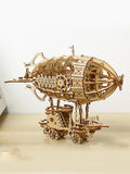 3D Wooden Airship Model Kit - Mechanical Puzzle for Adults & Teens
