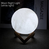 3D Moon LED Night Light with Button Battery – Portable Soft Glow Lamp