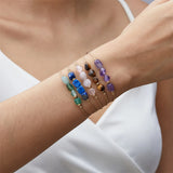 Adjustable Natural Stone Rope Chain Bracelet – Geometric Crystal Charm for Men & Women