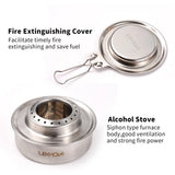 Ultralight Alcohol Backpacking Stove - 120ml High-Efficiency Camping Stove with Safety Cover
