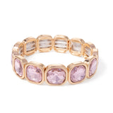 Gold Crystal Beaded Bohemian Elastic Bracelet for Women