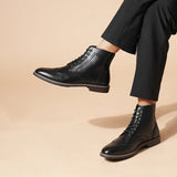 Men’s Faux Leather Chelsea Boots – Classic Ankle Slip-On Boots with PU Insole and TPR Sole