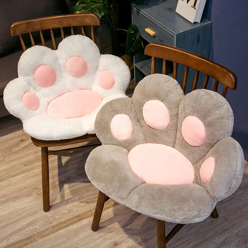 Kawaii Cat Paw Plush Cushion – Soft Floor Pillow & Nap Mat for Home or Office
