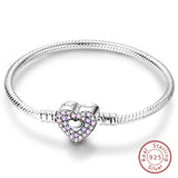 925 Sterling Silver Charm Bracelet for Women – Heart, Star, Moon & More