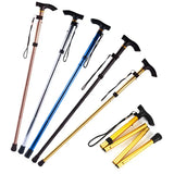 Foldable Walking Cane with T-Handle – Lightweight Aluminum Support Stick for Hiking & Travel