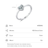925 Sterling Silver Heart-Shaped Zirconia Wedding Ring – Elegant Fine Jewelry for Women