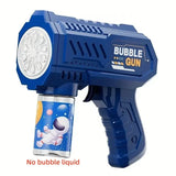 10-Hole Electric Bubble Gun for Kids - Automatic Bubble Blower with Flashing Lights