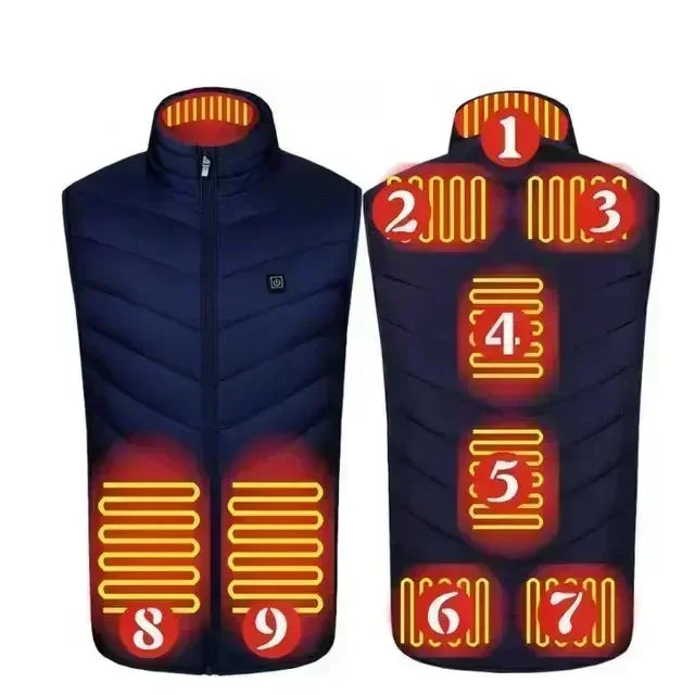 Men’s USB Heated Vest – Infrared Thermal Sleeveless Jacket for Winter Hiking & Outdoor Warmth