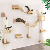 Wall-Mounted Wooden Cat Shelf – Space-Saving Cat Climbing Furniture