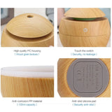 Humidificador de aire ultrasónico y difusor de aceites esenciales: vaporizador frío con textura de madera para dormitorio 