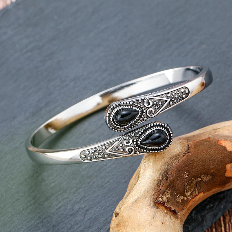 Ethnic Cuff Bracelet for Women – Adjustable Zinc Alloy Fashion Jewelry