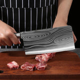 Juego de cuchillos de cocina de Damasco con láser | Cuchillo de chef de acero inoxidable, tijeras y varilla de afilar