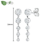 Sterling Silver Zircon Hoop Earrings for Women – Elegant Star & Heart Design