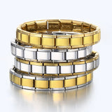 Pulsera de acero inoxidable con holograma de moda para hombres y mujeres: joyería con cadena de eslabones geométricos