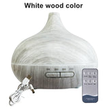 USB Essential Oil Diffuser & Humidifier – Wood Grain, 7-Color LED, Remote Control