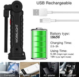 COB LED Work Light – Rechargeable Magnetic Flashlight with Power Bank & Hook