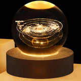 3D Crystal Galaxy Night Light - LED Planetary Lamp for Bedroom Decor