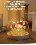 Lámpara de noche LED con tulipanes artificiales hecha a mano: lámpara de noche DIY para dormitorio y regalos