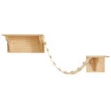 Wall-Mounted Cat Tree with Scratching Post & Hammock - Space-Saving Climbing Furniture